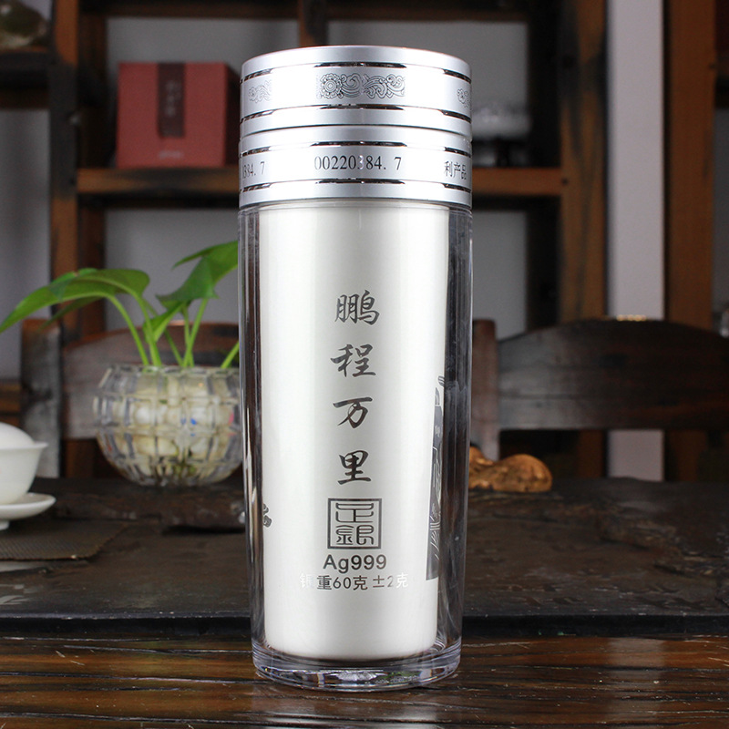  大炮杯高档保温杯纯银工艺制品直销创意银杯子礼品养生杯厂家批发 
